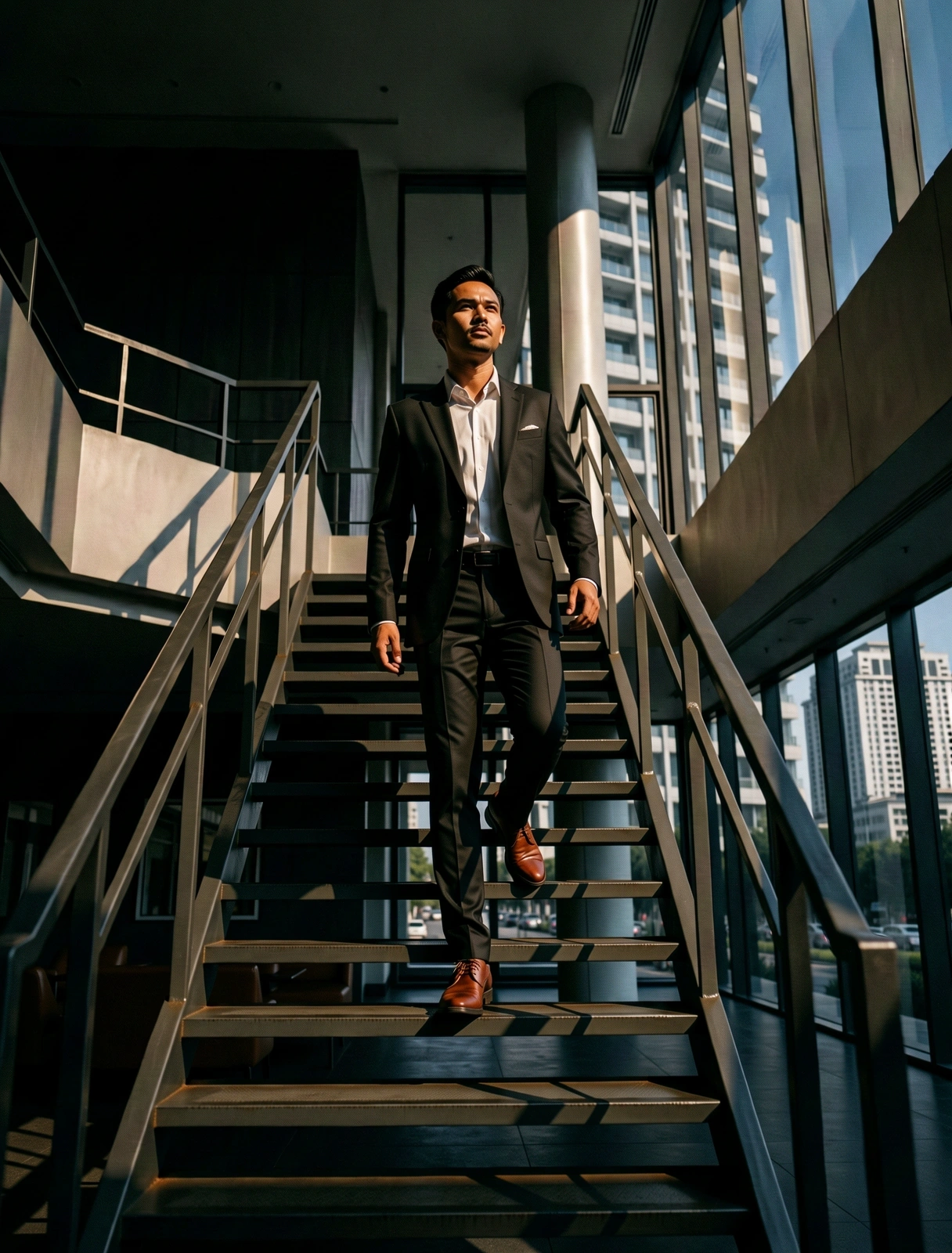 Professional silhouette in Jakarta business district